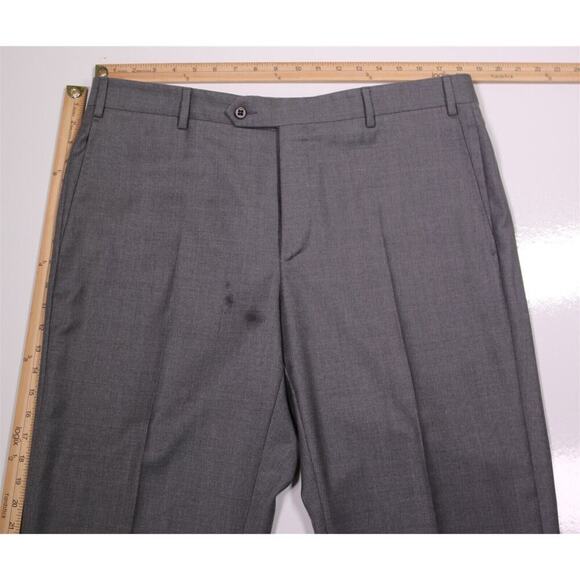 Zanella Current Devon Model Gray Flat Front Wool Dress Pants 38x28 - Picture 4 of 9